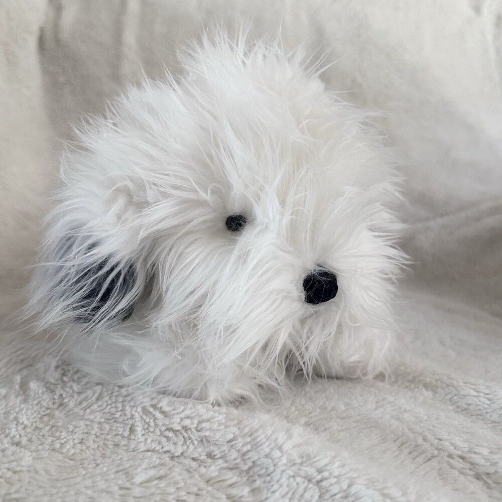 Russ Berrie Shags English Sheepdog Puppy Dog Plush 13" Laying Stuffed Toy 6431